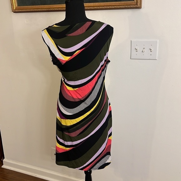 Colorful Dana Buchman Spandex Blend Dress with Side Tie, Sz. M. - Picture 5 of 13